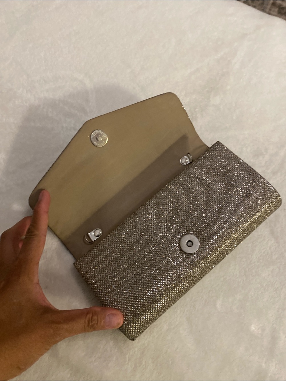 Glitter Evening Clutch - Silver Sparkle